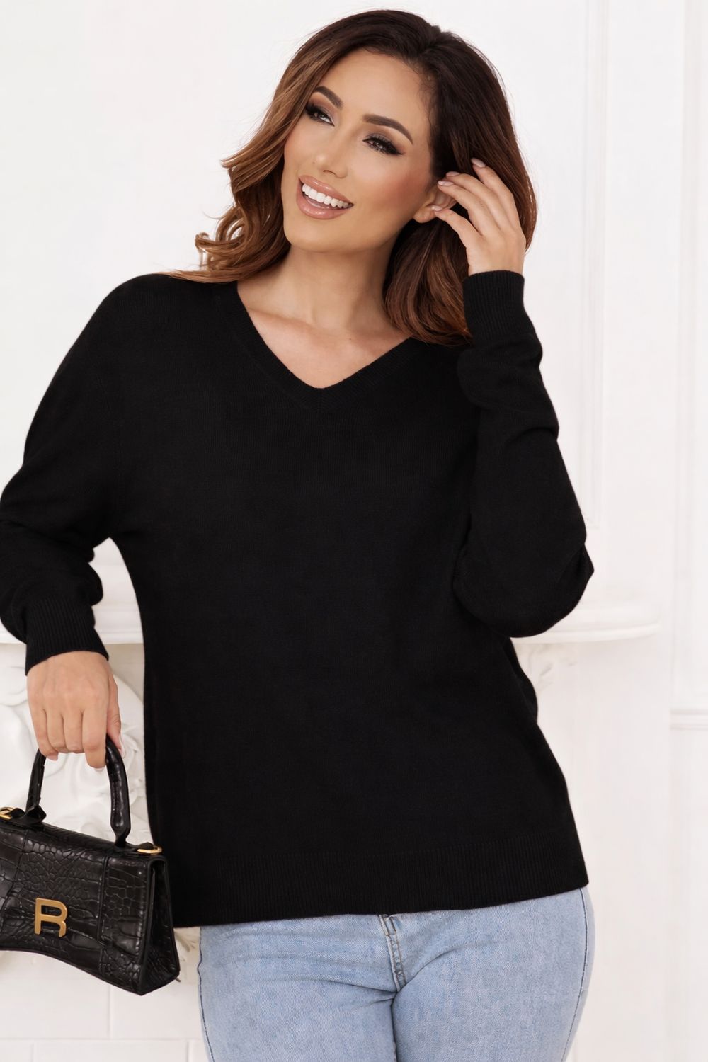 one size Zachte Comfy V-Hals Sweaters – Everyday Essentials