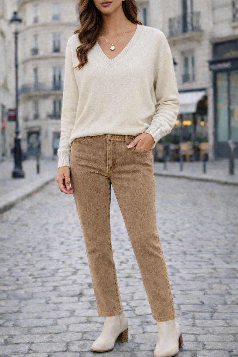 one size Zachte Comfy V-Hals Sweaters – Everyday Essentials