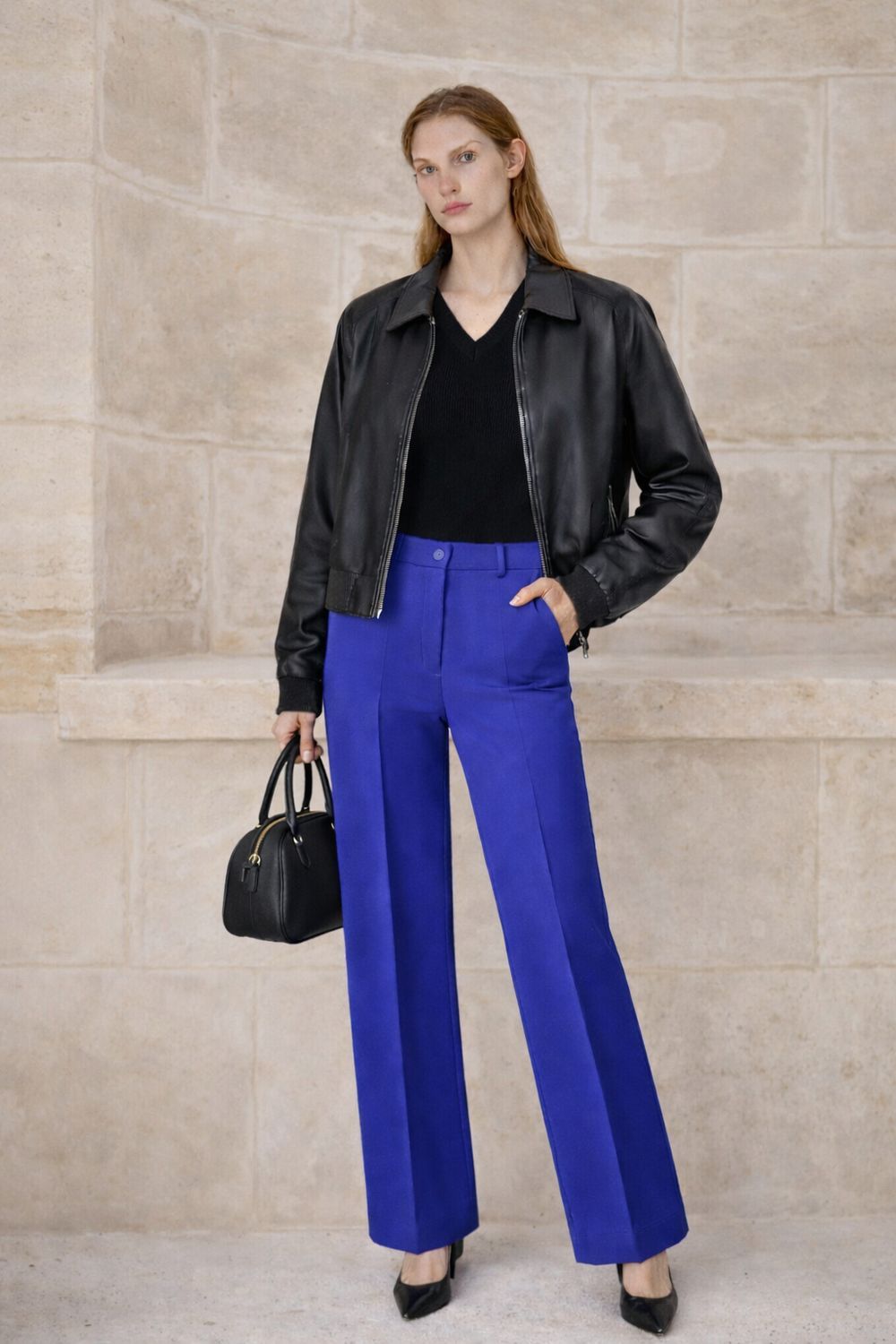 Zwarte Lederen Cropped Bomberjas – Tijdloos &amp; Elegant