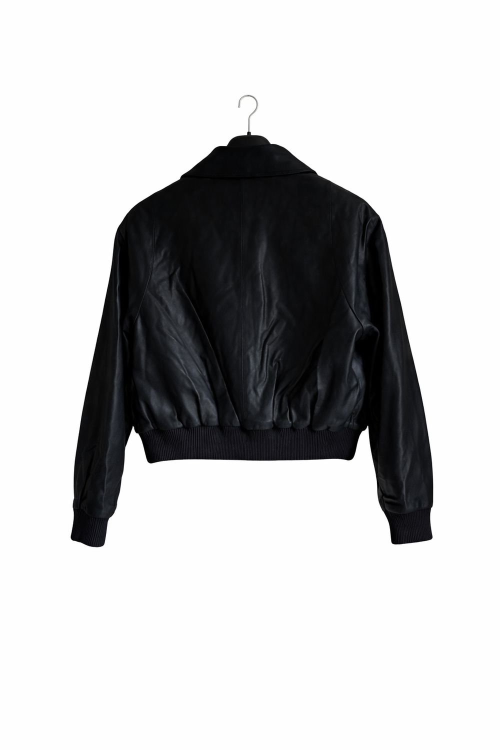 Zwarte Vegan Lederen Cropped Bomberjas – Tijdloos &amp; Elegant