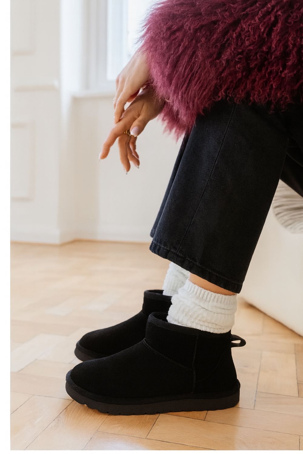 Zwarte Cozy instapboots met warme voering – Comfort &amp; stijl | Infinity Me