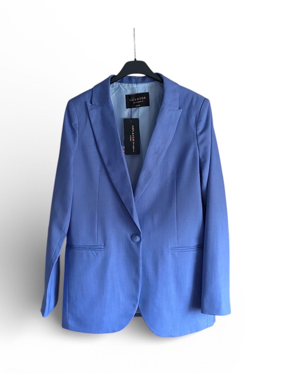 Indigo Straight Cut Blazer – Tijdloze Elegantie met Moderne Snit