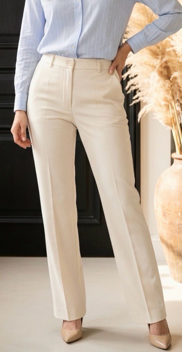 Crème Straight Cut Pantalon – Tijdloos, Elegant &amp; Modern-