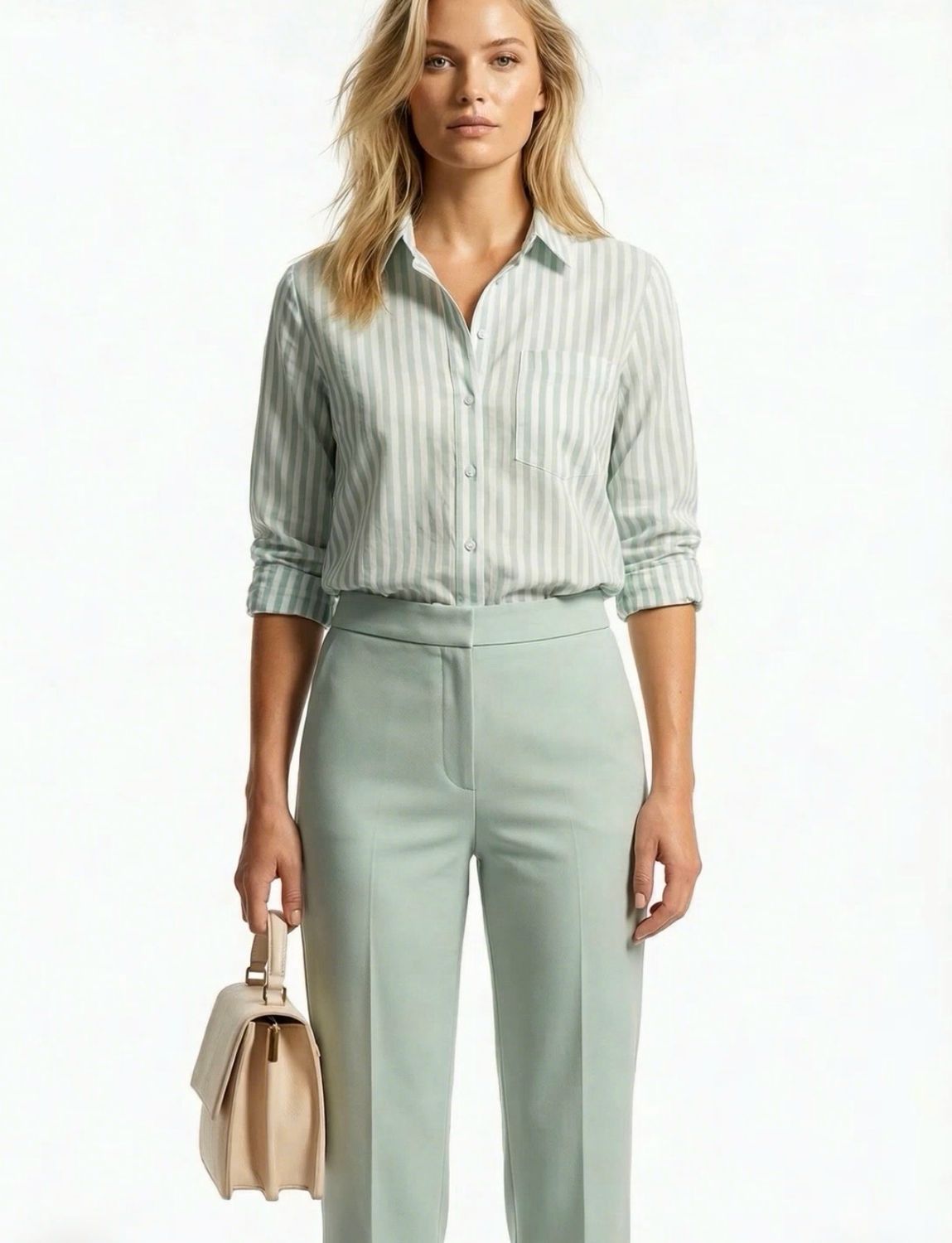 Dames Katoenen Strepen Shirt- Dames Hemd Met Strepen- Strepen blouse