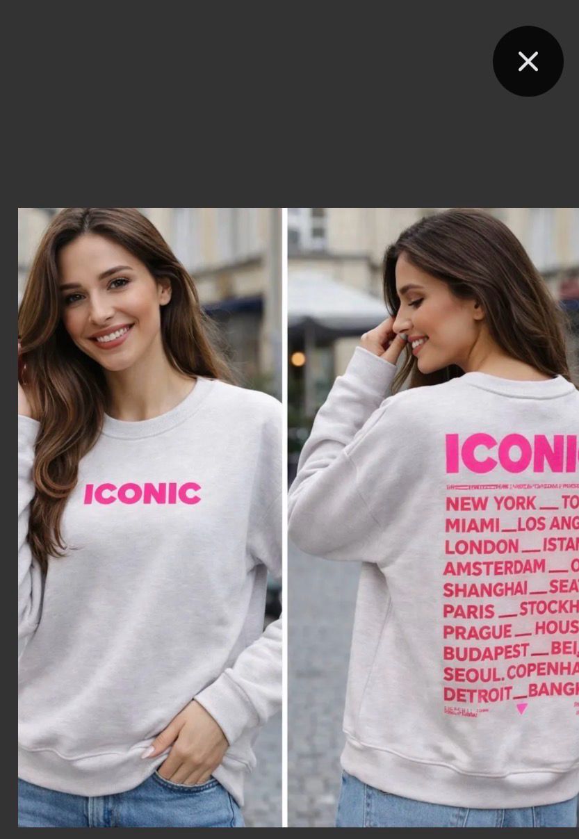 ICONIC Licht Grijze Sweater met Backprint – Casual Chic Dames Sweater | Infinity Me