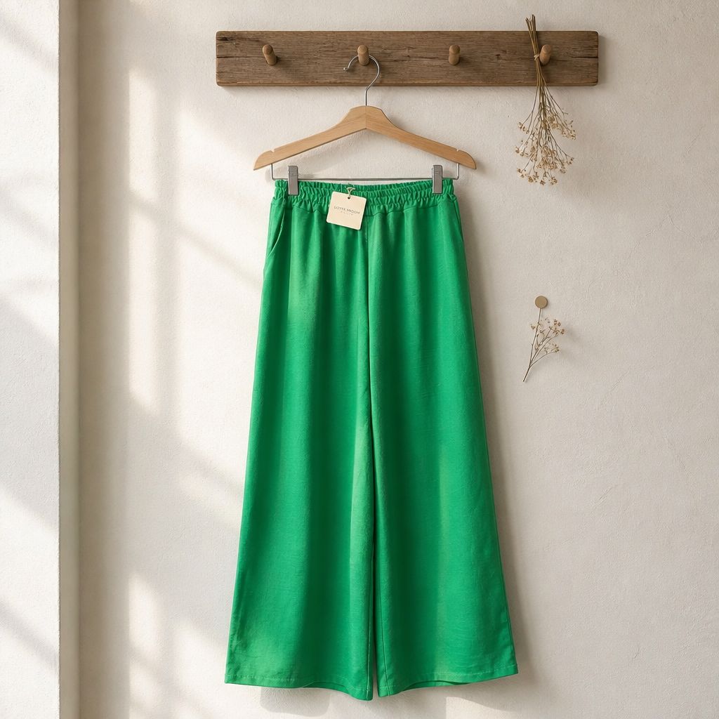Groene Palazzo Broek- Losse Zomerbroek Voor Dames