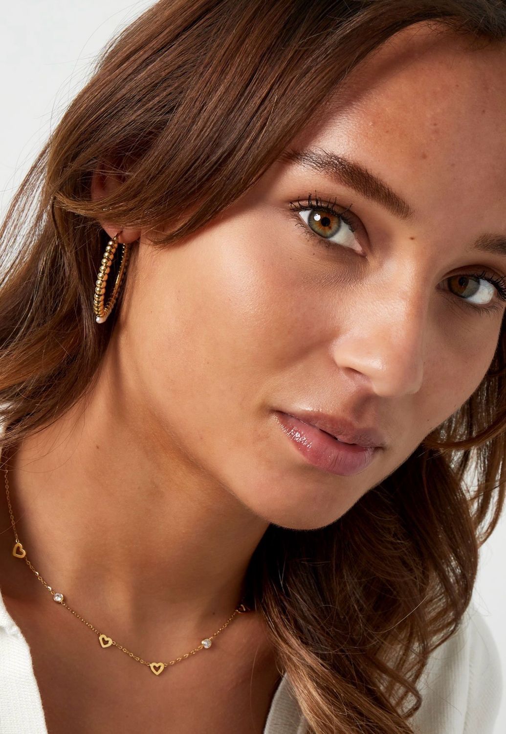 Fijne Gouden Ketting met Hartjes &amp; Zirkonia – Elegant &amp; Tijdloos