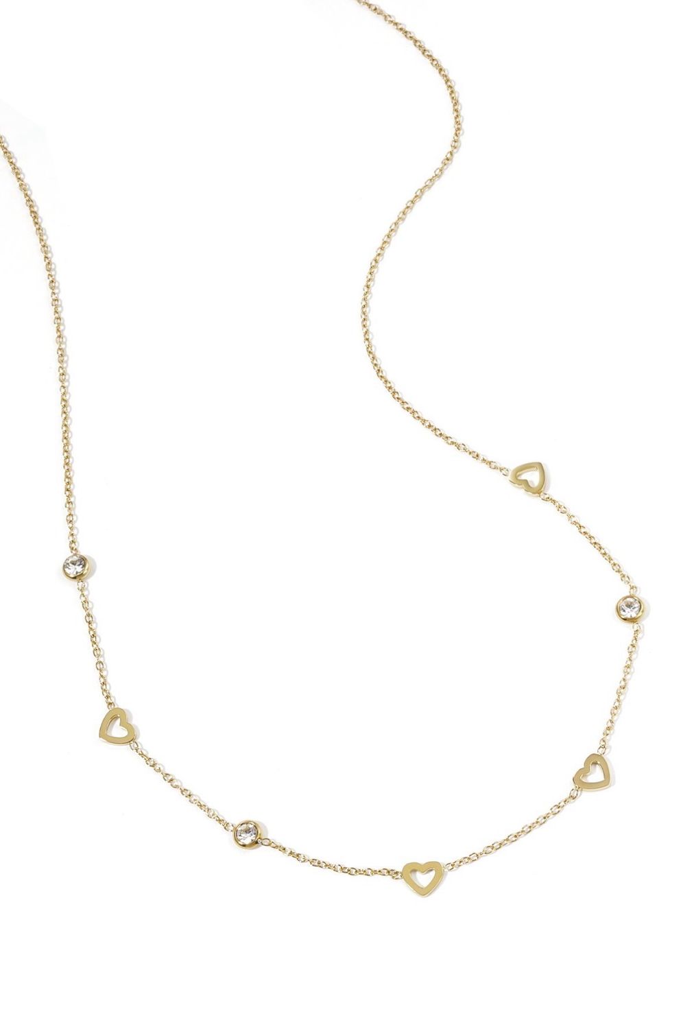 Fijne Gouden Ketting met Hartjes &amp; Zirkonia – Elegant &amp; Tijdloos