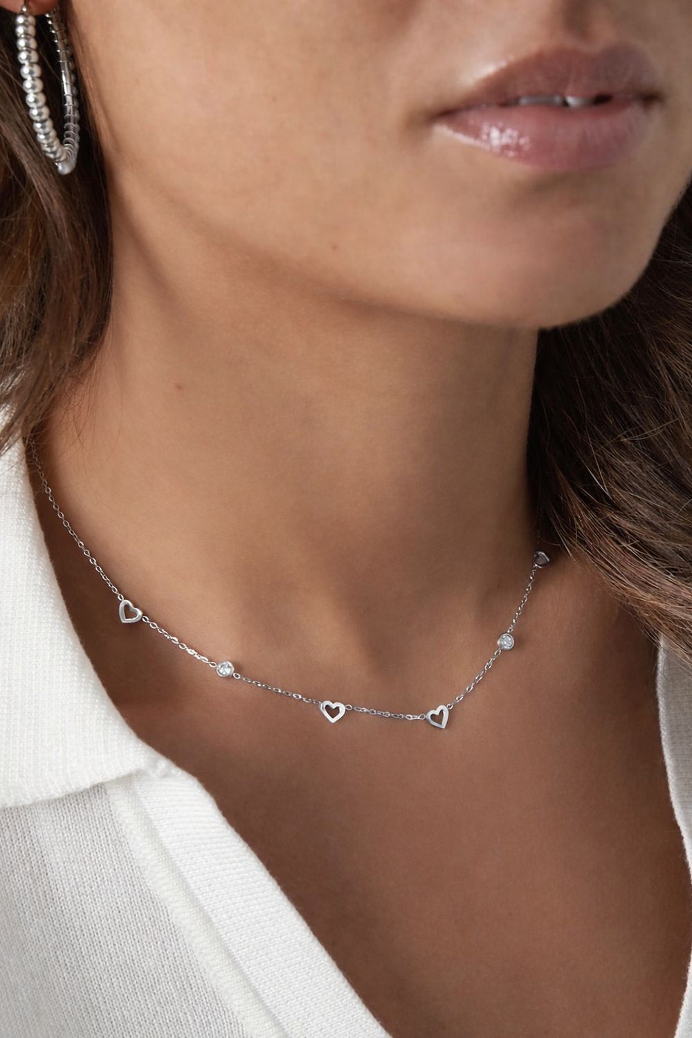 Fijne Gouden Ketting met Hartjes &amp; Zirkonia – Elegant &amp; Tijdloos