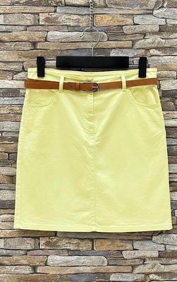 Gele Straight Fit Chino katoenen rok met hoge taille – zomers & comfortabel