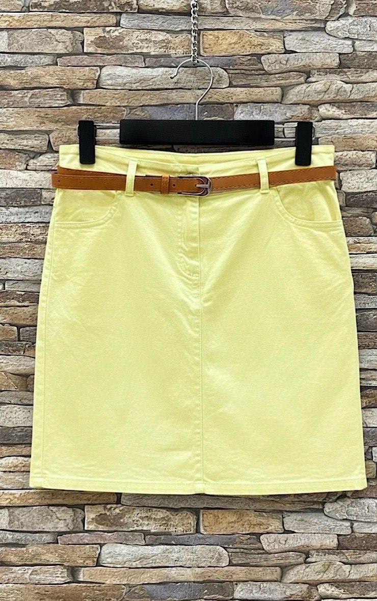 Gele Straight Fit Chino katoenen rok met hoge taille – zomers &amp; comfortabel