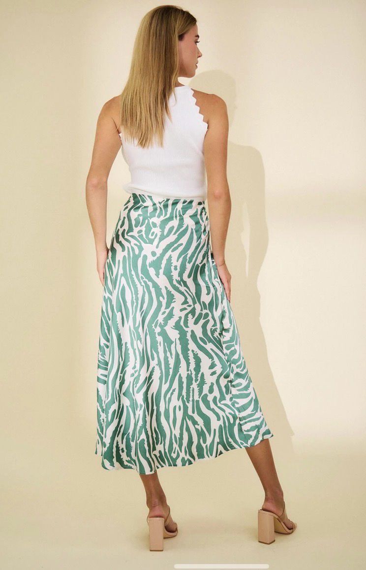 Groene Print Midi Rok – Elegant &amp; Vrouwelijk
