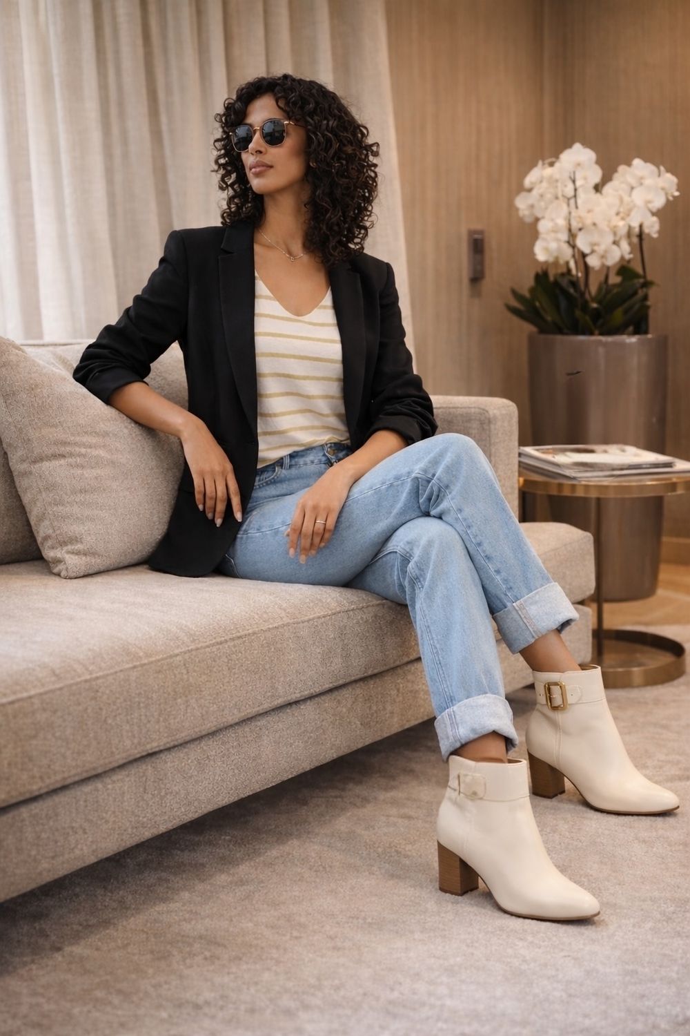 Blazer Met Opgestroopte Mouwen Voor Dames