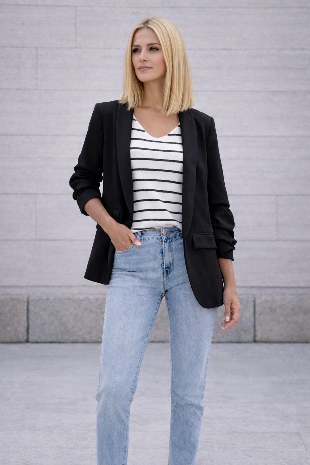 Blazer Met Opgestroopte Mouwen Voor Dames