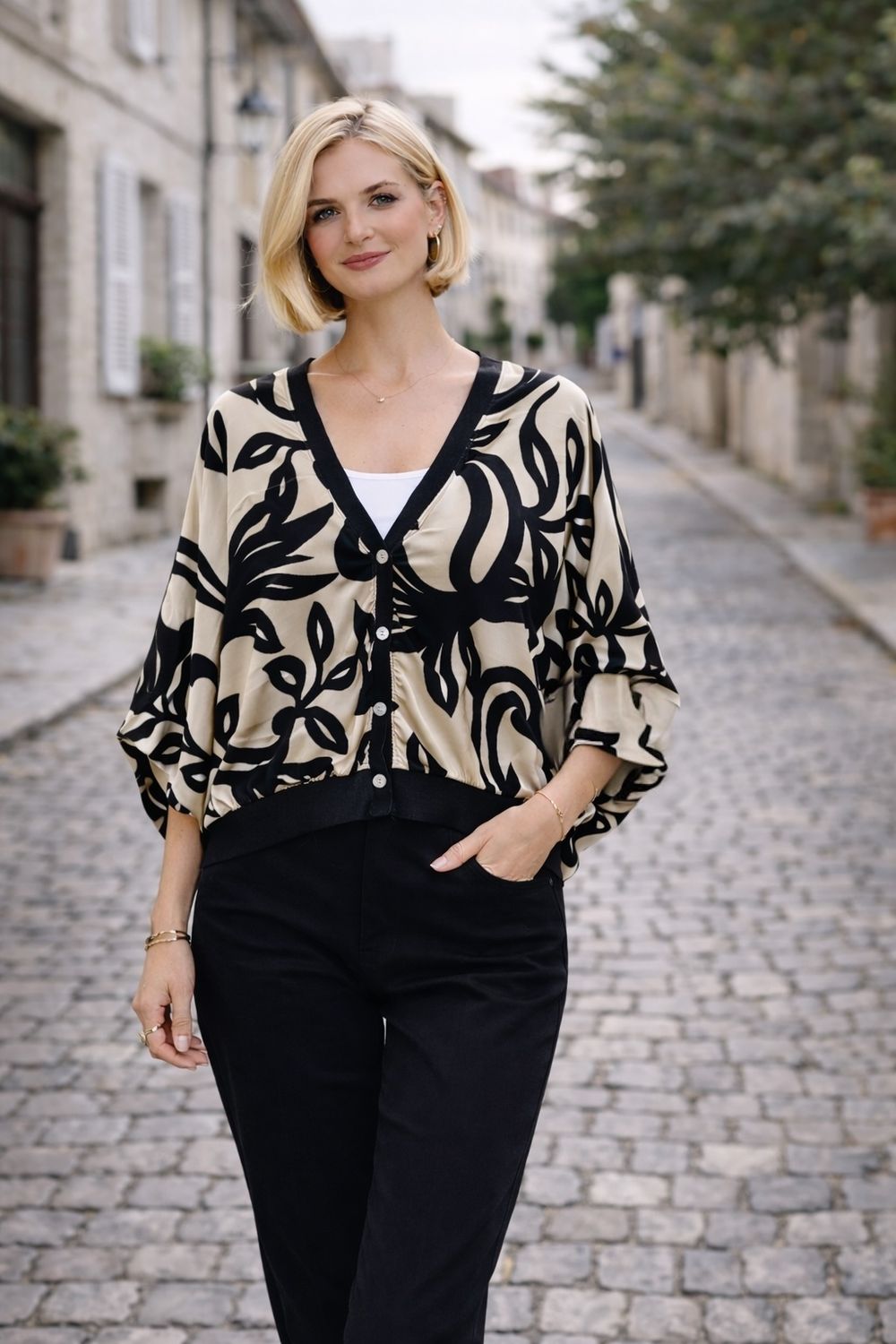 Korte GILET Voor Danes- Satin Look Kimono Gilet