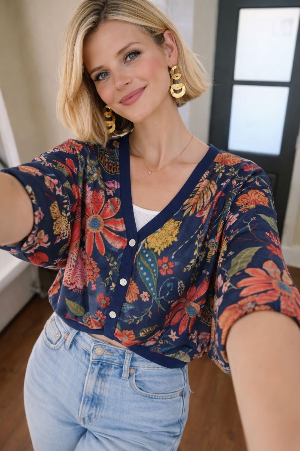 Korte GILET Voor Danes- Satin Look Kimono Gilet