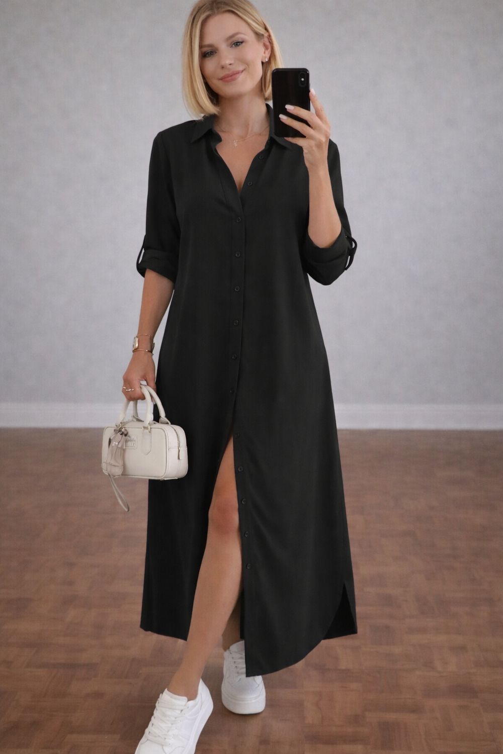 Infinity Me Lange Shirt Jurk – Maxi Hemdsjurk- Casual Chic &amp; Comfort