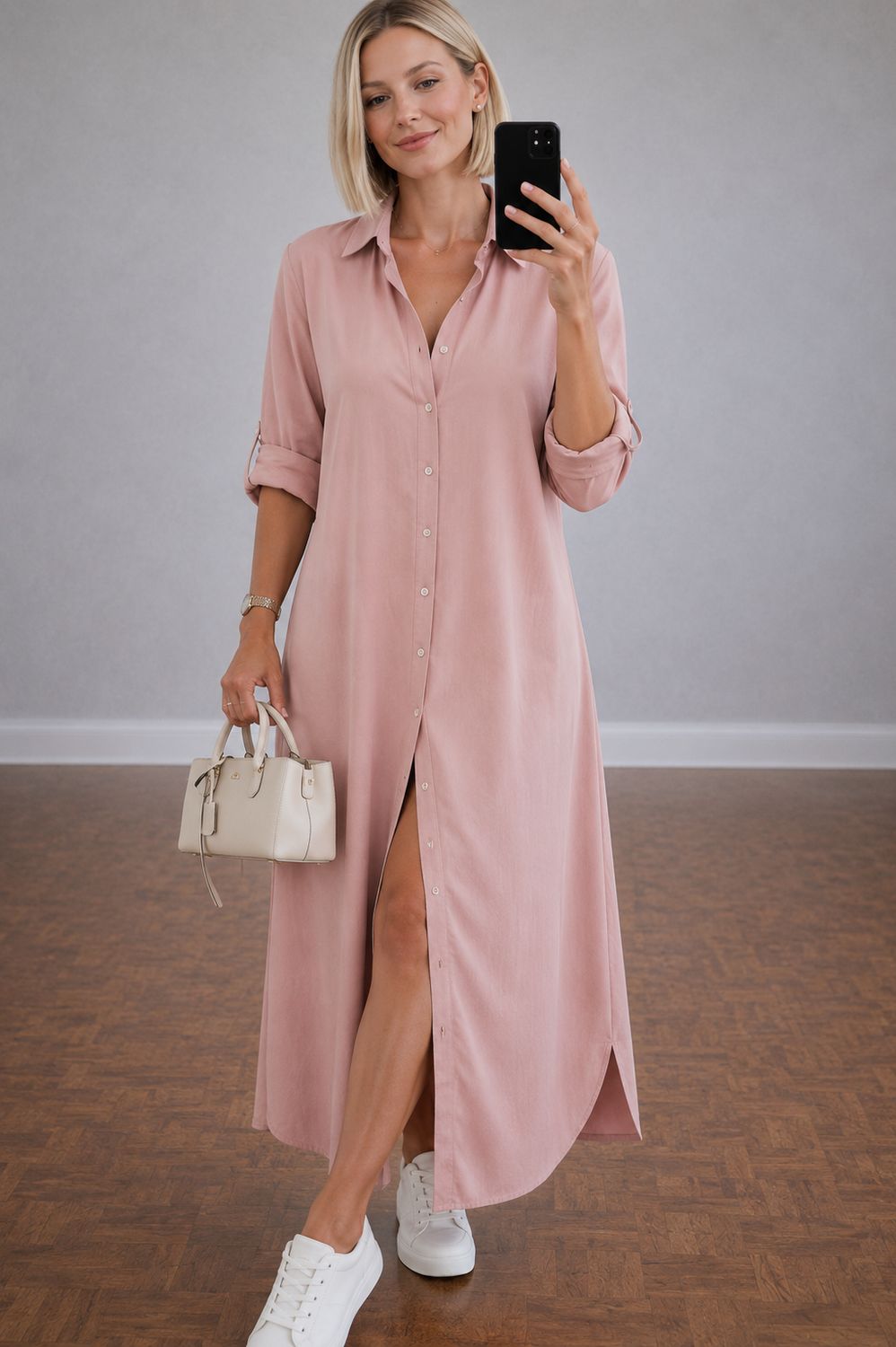 Infinity Me Lange Shirt Jurk – Maxi Hemdsjurk- Casual Chic &amp; Comfort