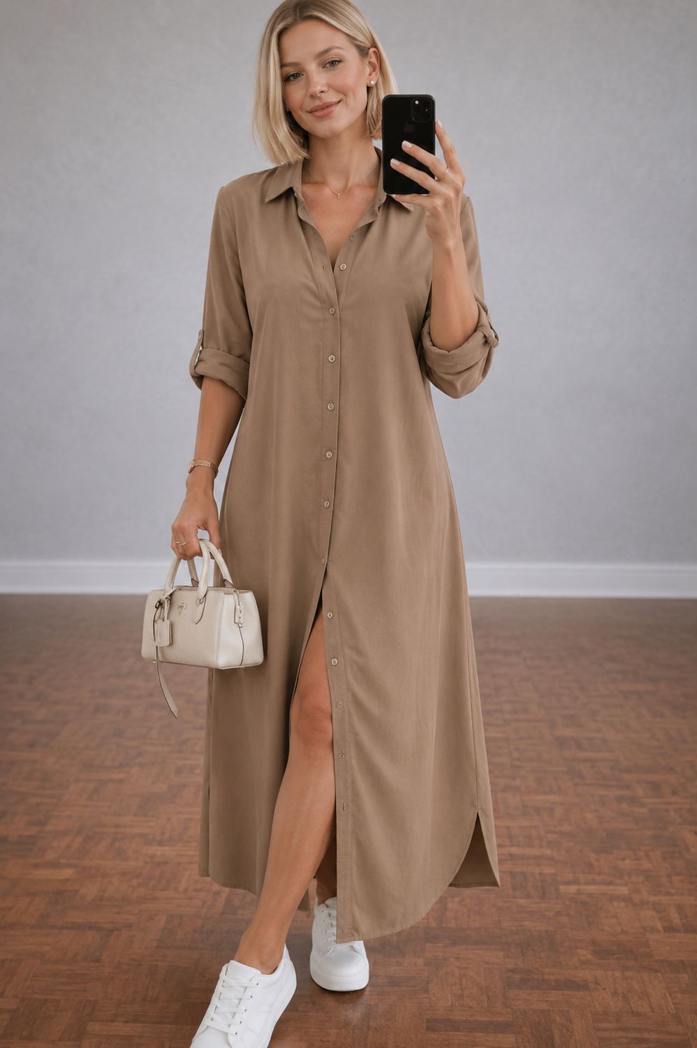 Infinity Me Lange Shirt Jurk – Maxi Hemdsjurk- Casual Chic &amp; Comfort