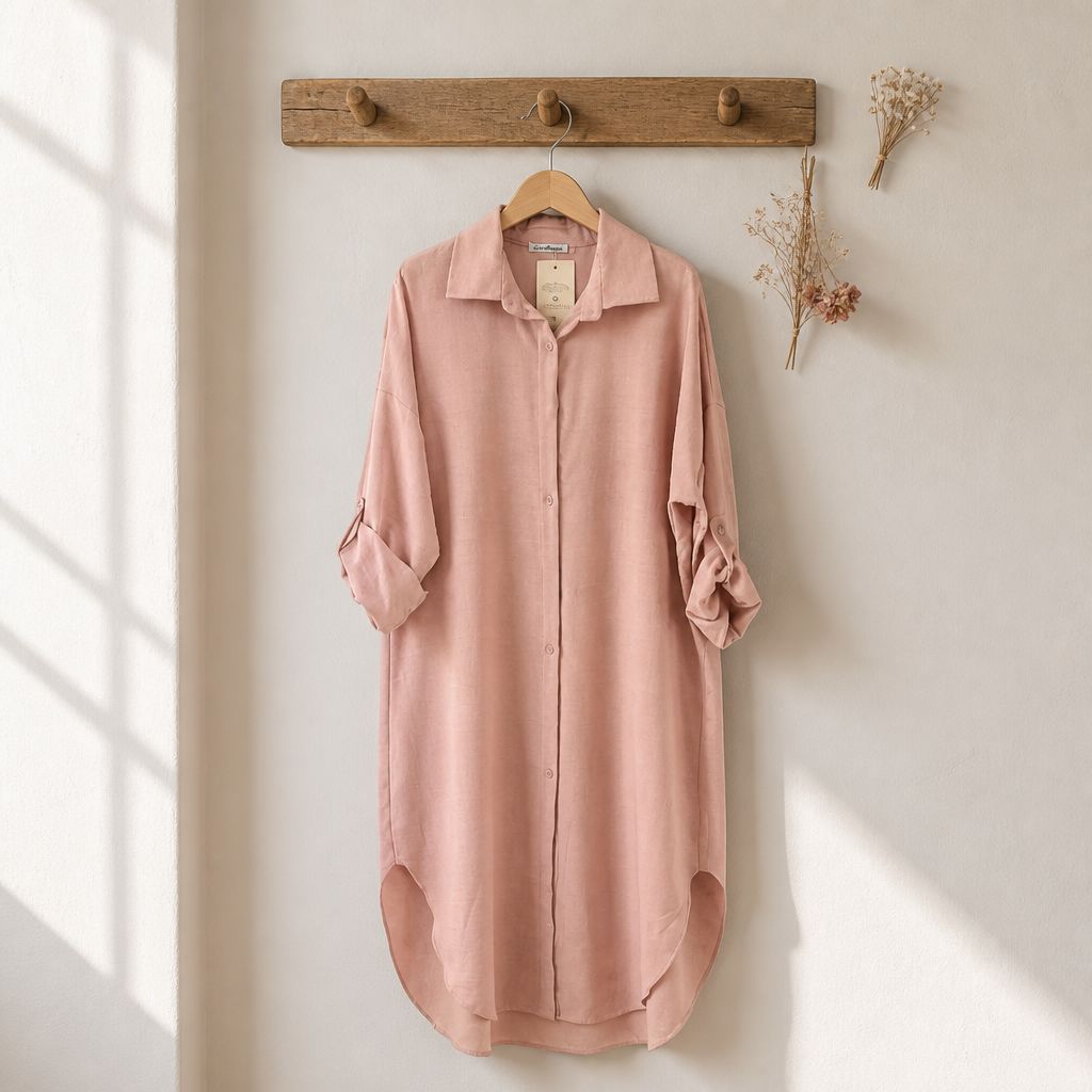 Infinity Me Lange Shirt Jurk – Maxi Hemdsjurk- Casual Chic &amp; Comfort