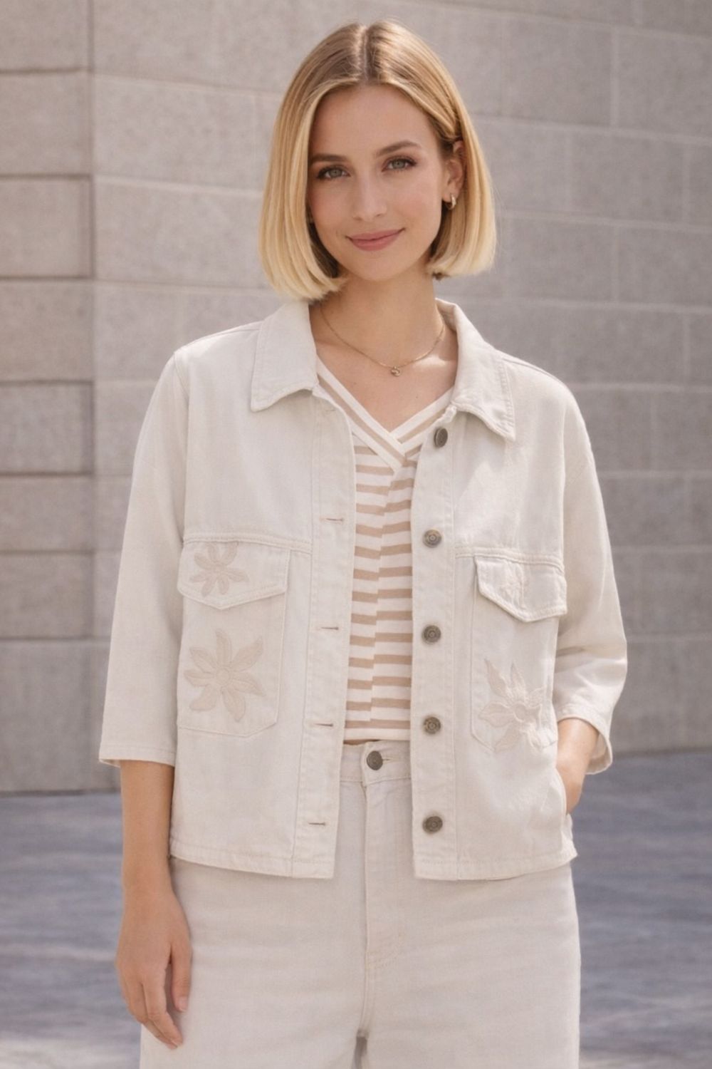 Infinity Me Viscose Jacket met Borduur- Kort Jasje Voor Dames