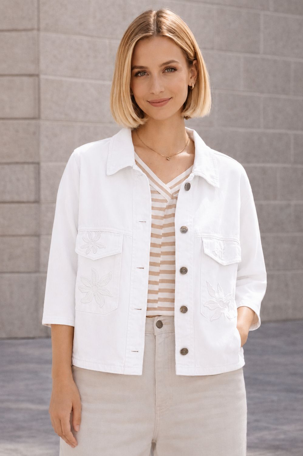 Infinity Me Viscose Jacket met Borduur- Kort Jasje Voor Dames