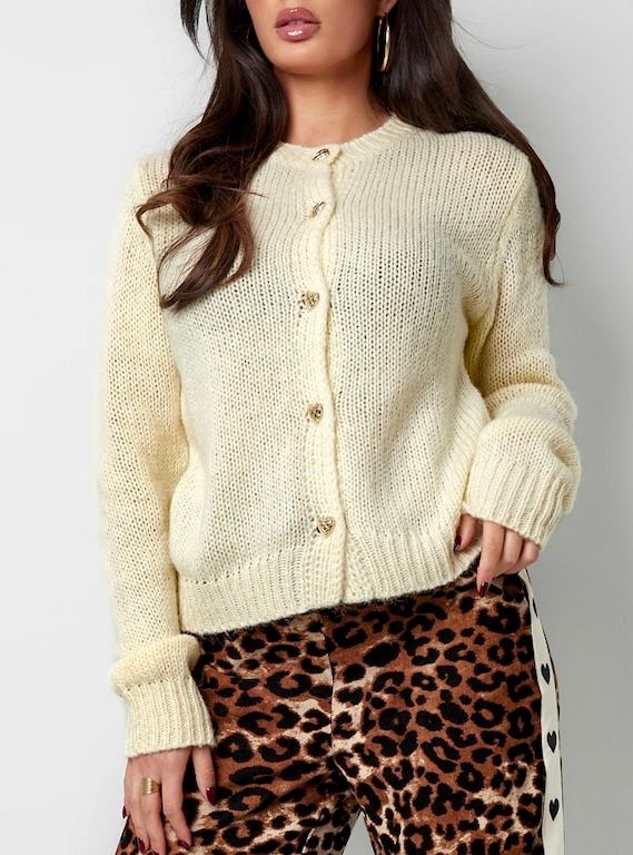 cardigan met gouden knopen