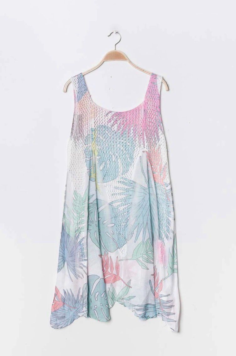 Luchtige jurk met knit bovenstuk en zachte flow