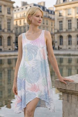 Luchtige jurk met knit bovenstuk en zachte flow