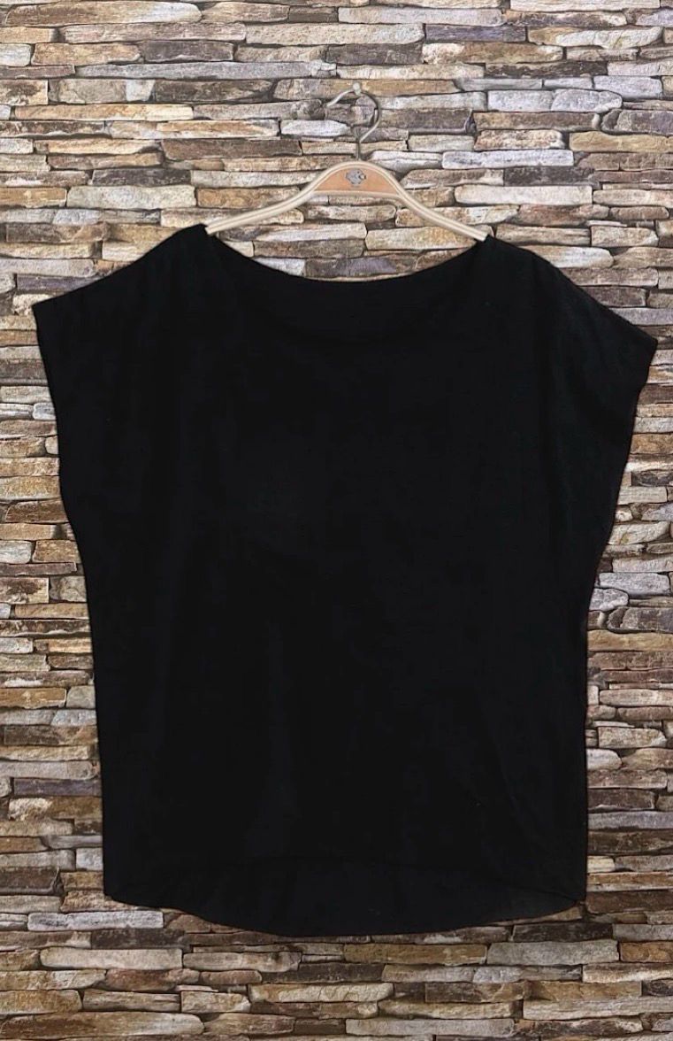 Dames Top met Schouderdetail – Comfort Stretch – Mouwloos – Rechte Fit – Zwart