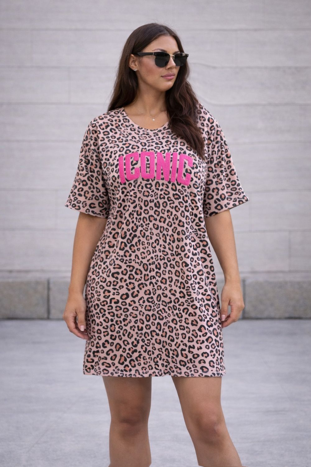 Leopard Print T Shirt Jurk