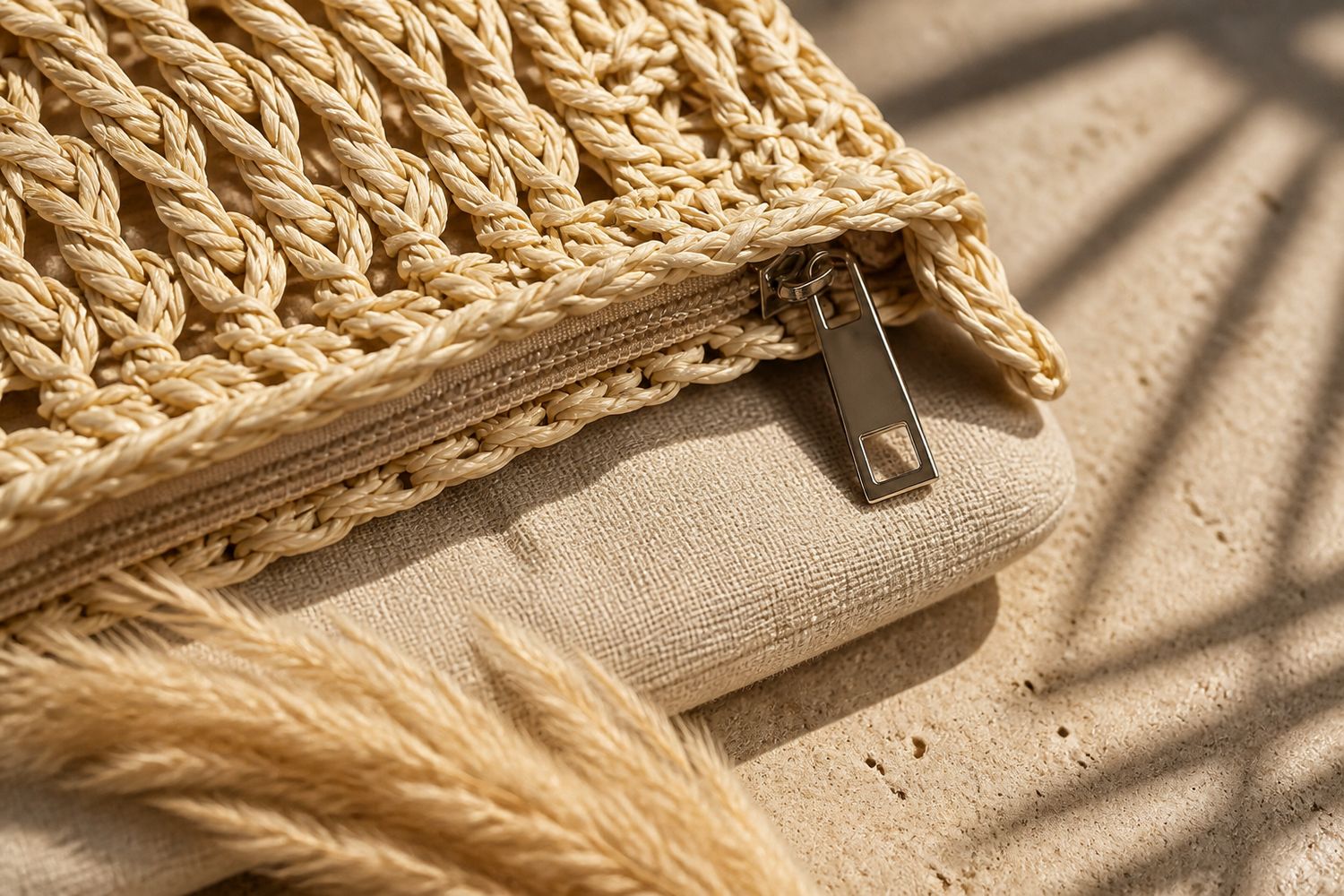 Gehaakte schoudertas met kwastje | Boho summer bag- Natural Macrame