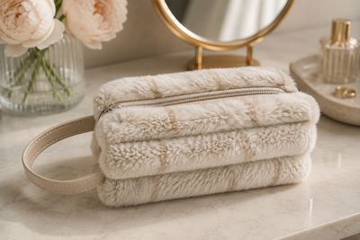 Faux Fur Make-up Tas &amp; Toilettasje – Zacht Pluche Design