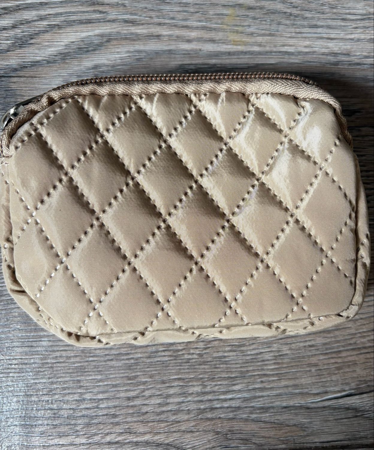 Gewatteerd Mini Make-up Tasje met Dubbele Ritssluiting- 11/7/3cm