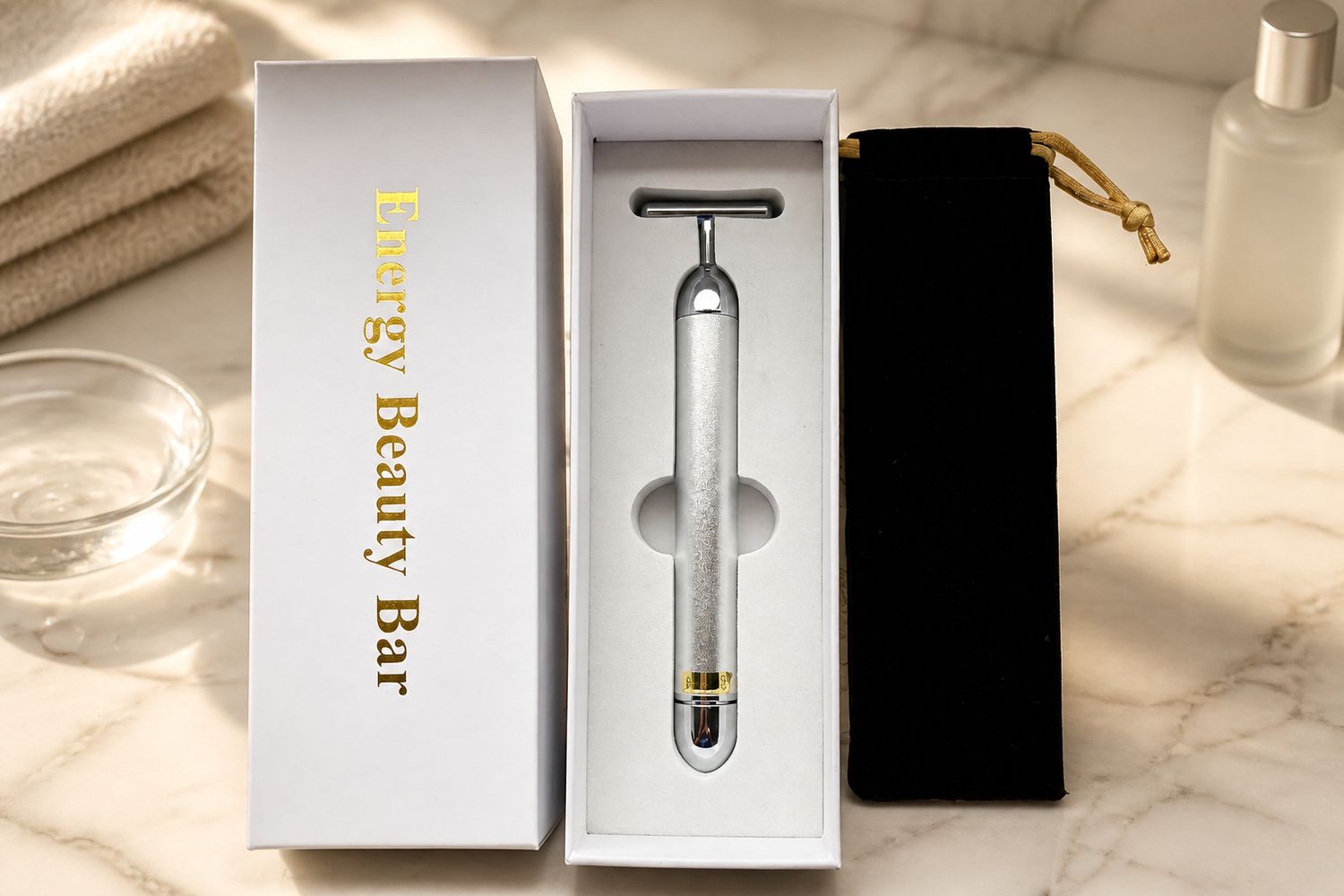 T-Bar Vibrerende Gezichtsmassage Tool op Batterij – Luxe Beauty Massager