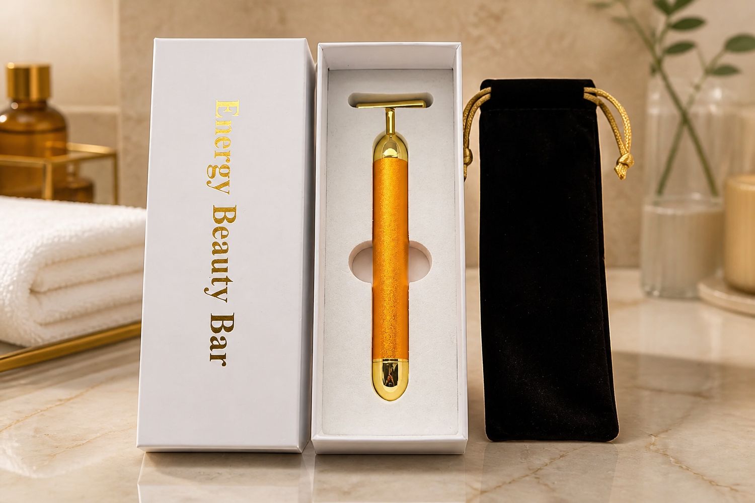 T-Bar Vibrerende Gezichtsmassage Tool op Batterij – Luxe Beauty Massager