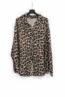 Katoen gaas Hemd En Losse Broek Met Elastische Taille- Leopard Print