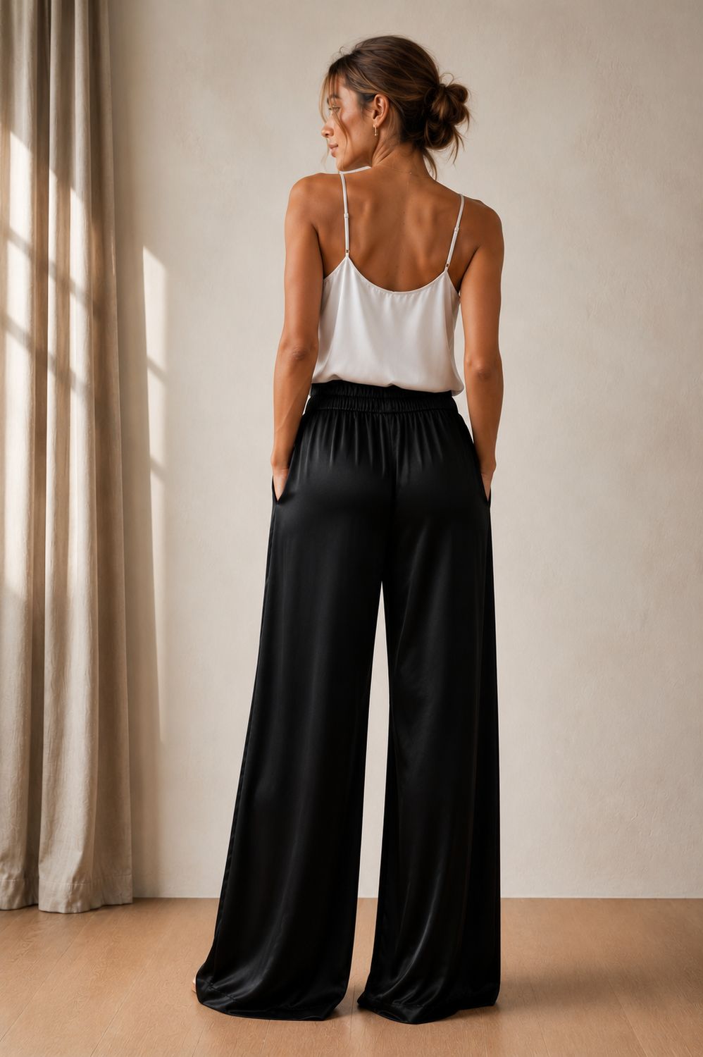 Loose Fit Broek- Satin Look Viscose