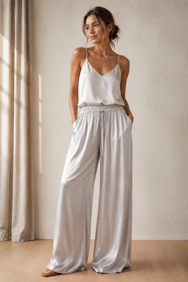 Loose Fit Broek- Satin Look Viscose