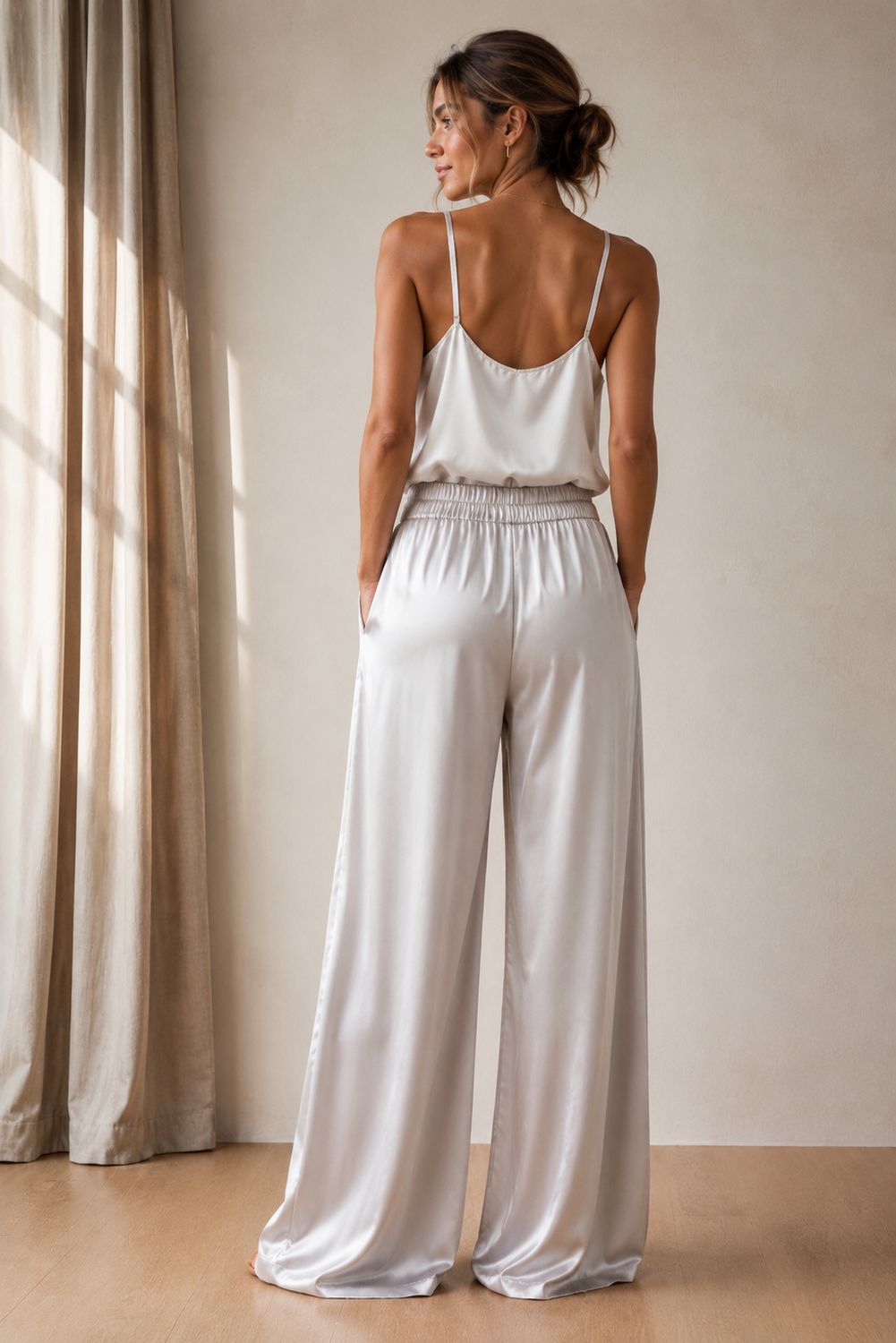 Loose Fit Broek- Satin Look Viscose