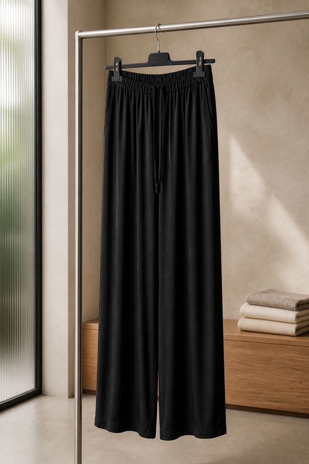 Loose Fit Broek- Satin Look Viscose