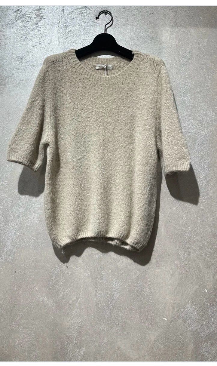 One Size Alpaca Trui Met Korte Mouwen