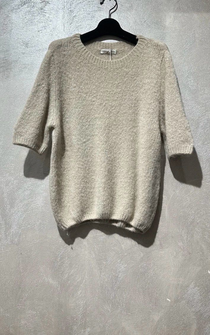 One Size Alpaca Trui Met Korte Mouwen