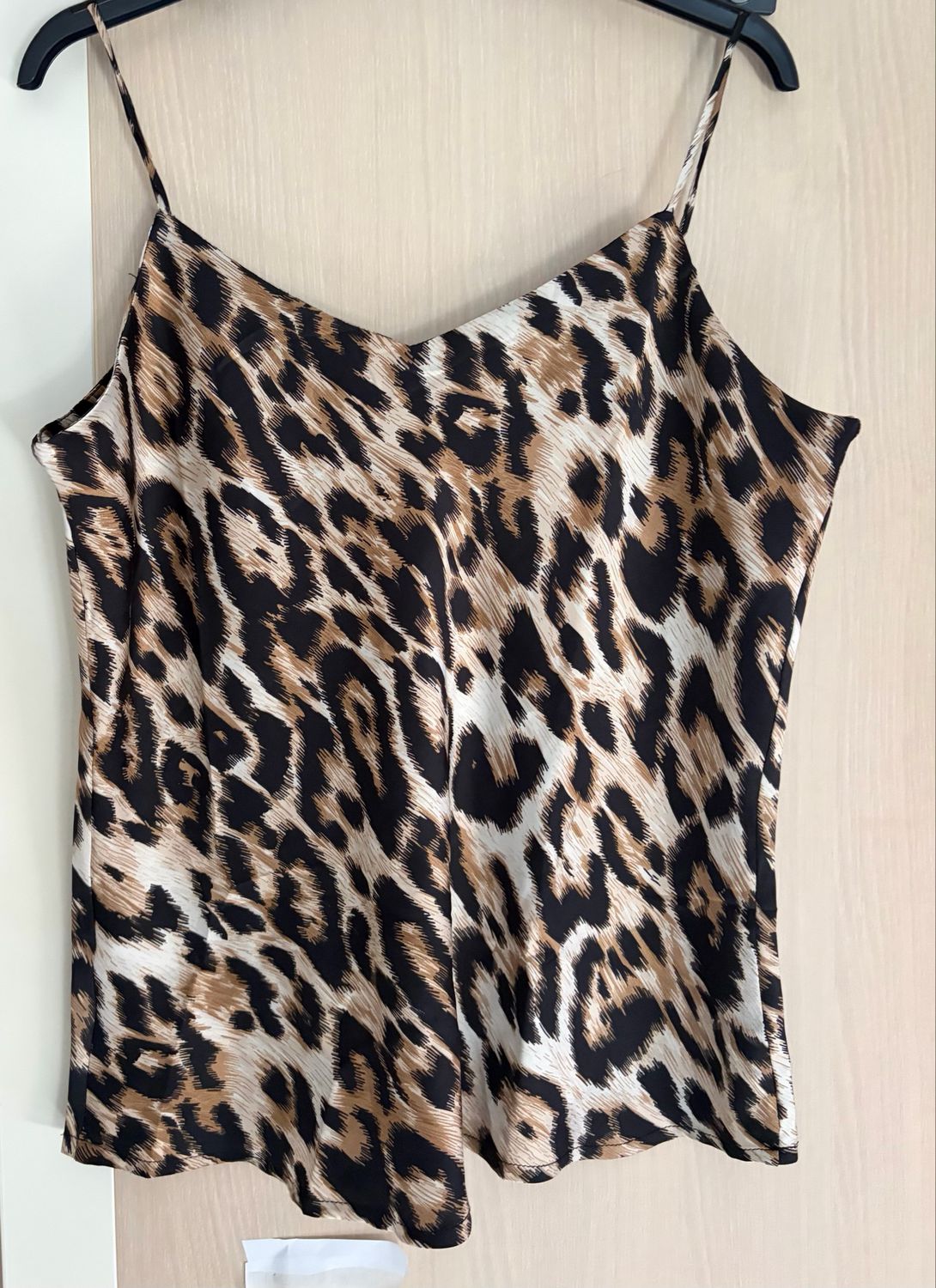 Leopard Print Top- Top Met Spaghetti Bandjes