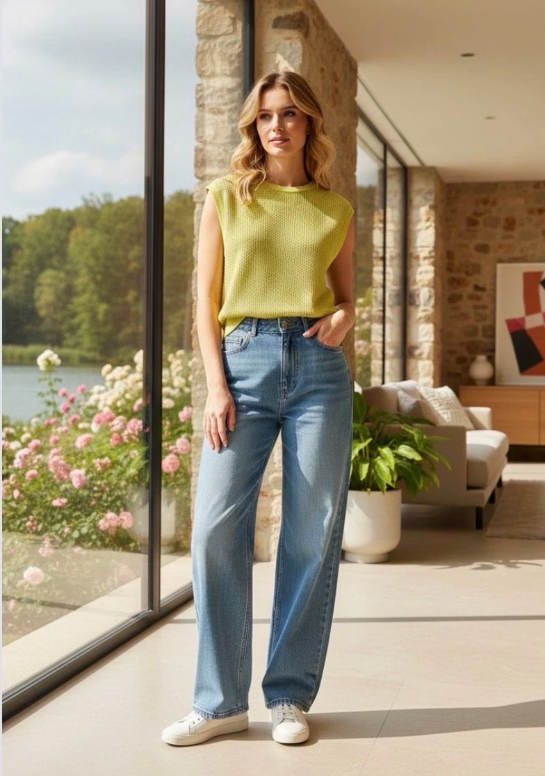 Mouwloze Top/ Sweater In Sparkling Viscose