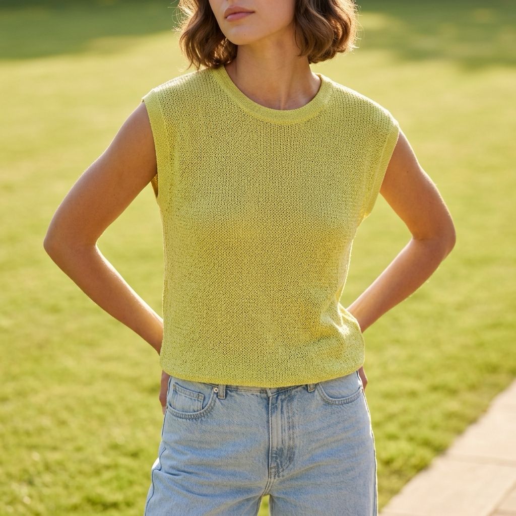 Mouwloze Top/ Sweater In Sparkling Viscose