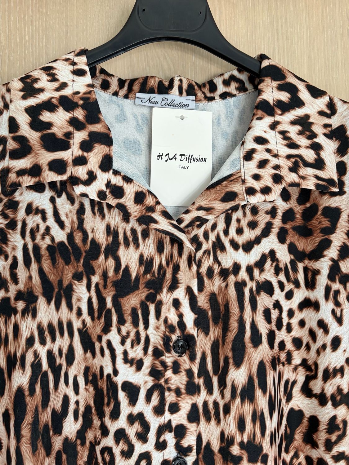 Midi Knoopjes Jurk Met Leopard Print