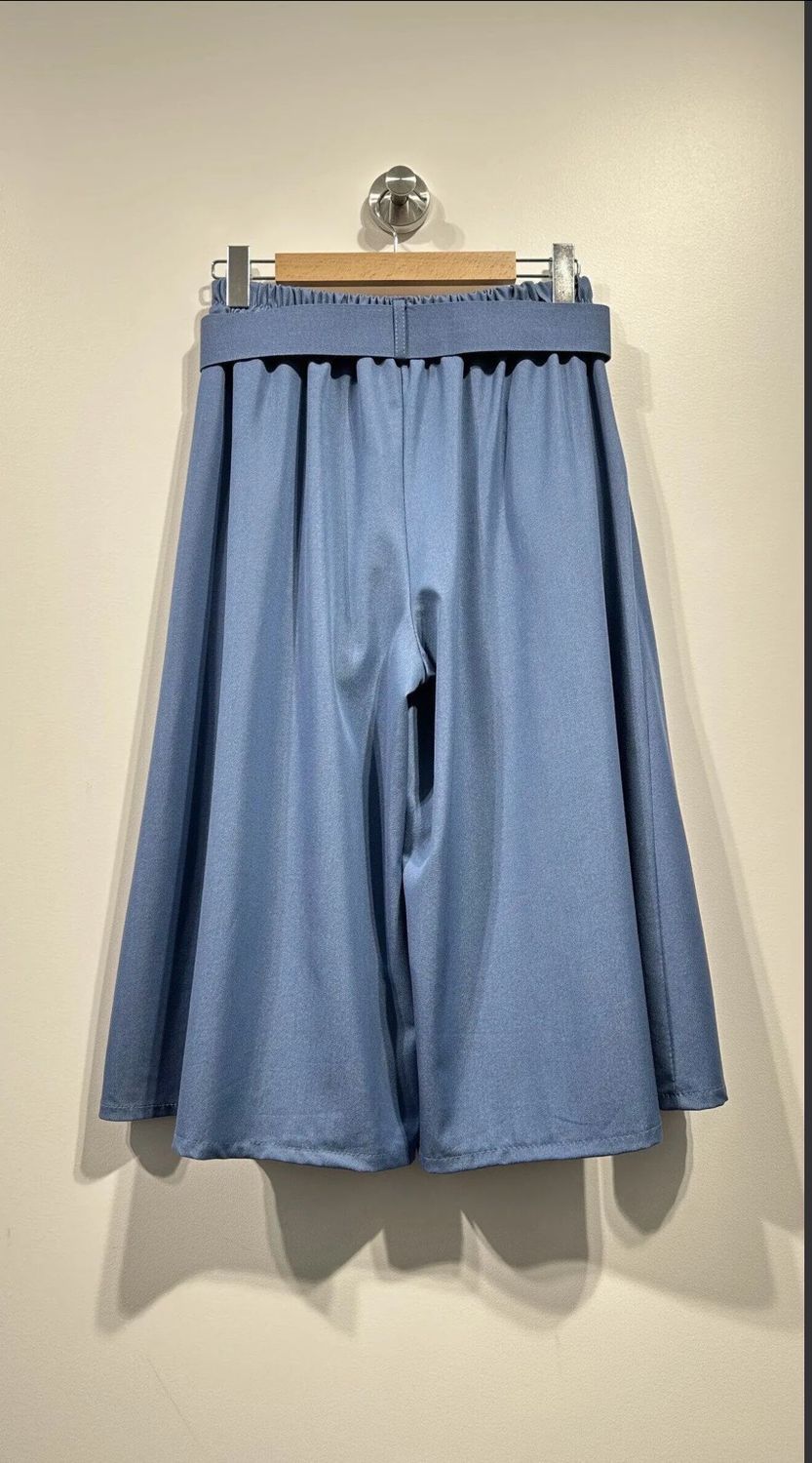 Flowy Bermuda Short Met Riem- Light Denim Look