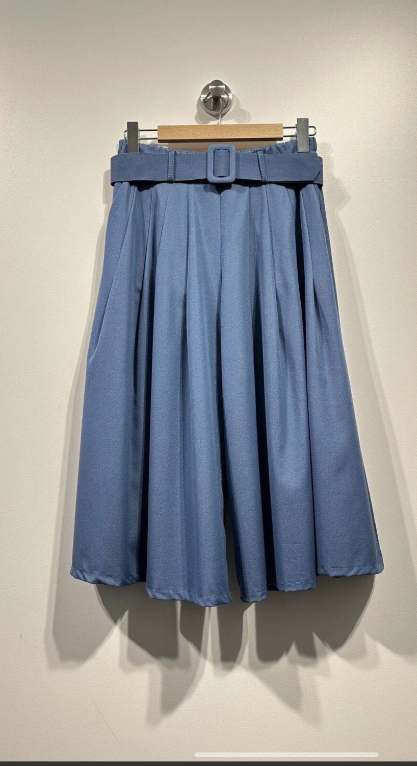 Flowy Bermuda Short Met Riem- Light Denim Look