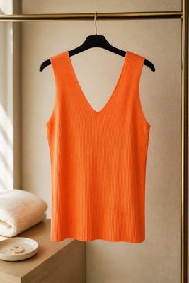Viscose Knit Tank Top - Zomerse V Hals Top